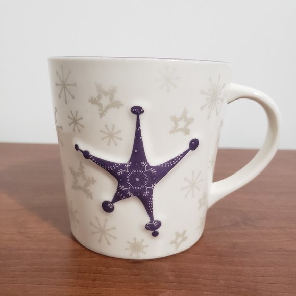 Rare Vintage Starbucks Mug Holiday 2006 Collectable Snowflake Design Purple 17oz - Picture 1 of 6